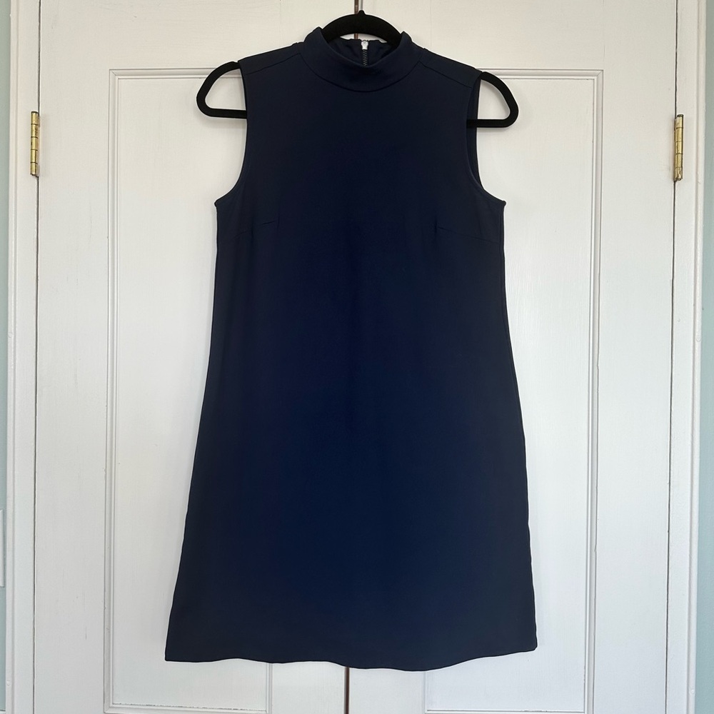 CYNTHIA ROWLEY High Neck/ Mock Neck Navy Blue Dress, Size 4 - Picture 8 of 8